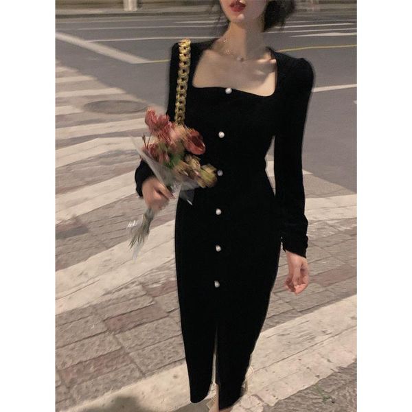 casual dresses black evening party midi dress women long sleeve slim gothic vintage elegant office lady 2021 autumn one piece korea, Black;gray
casual dresses black evening party midi dress women long sleeve slim gothic vintage elegant office lady 2021 autumn one piece korea, Black;gray