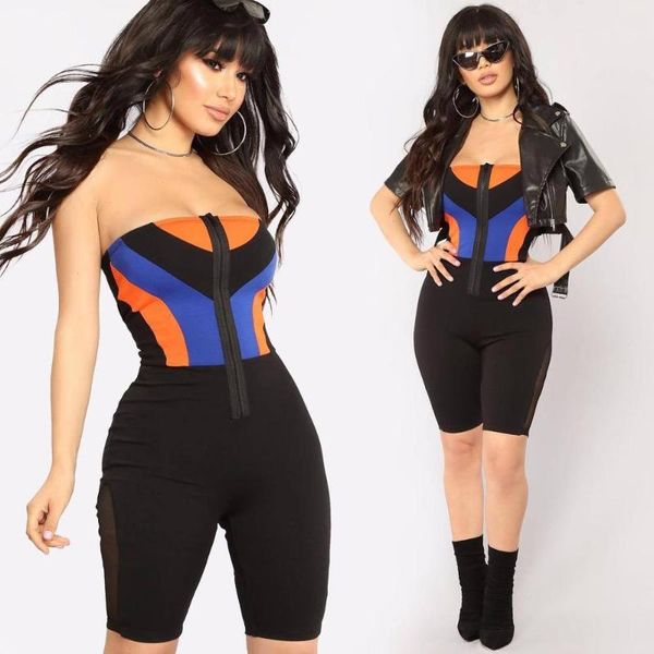 women's jumpsuits & rompers adfvat front zipper patchwork skinny catsuits women casual striped print short playsuit strapless sleeveles, Black;white
women's jumpsuits & rompers adfvat front zipper patchwork skinny catsuits women casual striped print short playsuit strapless sleeveles, Black;white