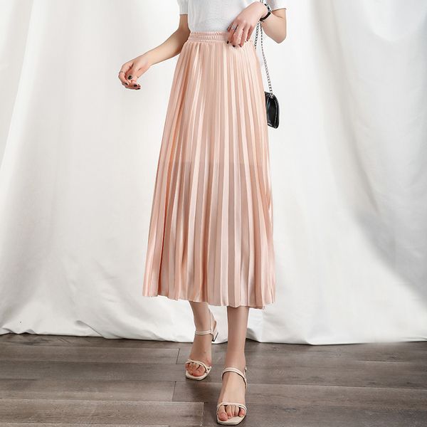 Spring 2021 Autumn New Fashion Women's High Waist Chiffon Pleated Solid Color Half Length Elastic Simple Skirt Lady Black Pink Women XJJQ
Spring 2021 Autumn New Fashion Women's High Waist Chiffon Pleated Solid Color Half Length Elastic Simple Skirt Lady Black Pink Women XJJQ