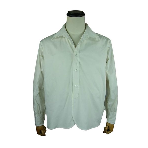 men's dress shirts japan ija officer long sleeve white shirt, White;black