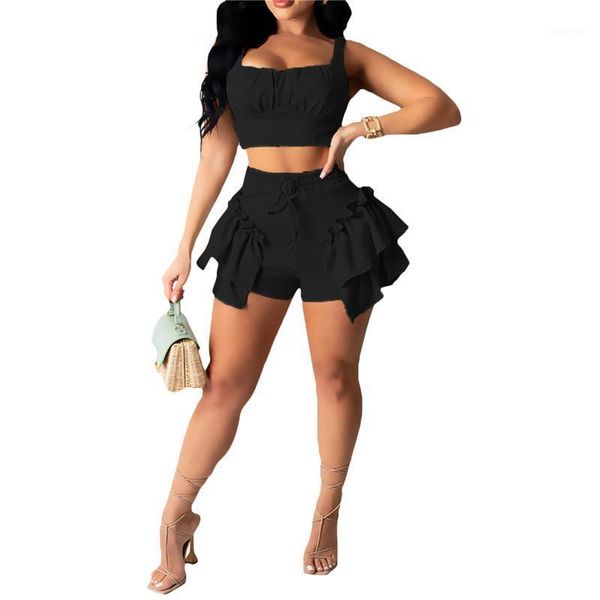 ruffles shorts and crop women summer 2 piece sets fashion club vacation outfits sporty jogger suit matching outfit women's tracksui, Gray
ruffles shorts and crop women summer 2 piece sets fashion club vacation outfits sporty jogger suit matching outfit women's tracksui, Gray