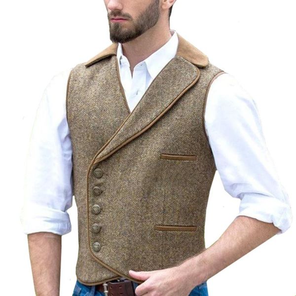 men's vests herringbone tweed tailored collar steampunk jacket slim fit vest groomsmen costumes wedding custom suits, Black;white
men's vests herringbone tweed tailored collar steampunk jacket slim fit vest groomsmen costumes wedding custom suits, Black;white