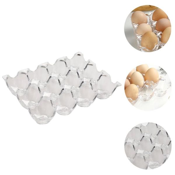 storage bottles & jars 1pc refrigerator egg tray box container (transparent)