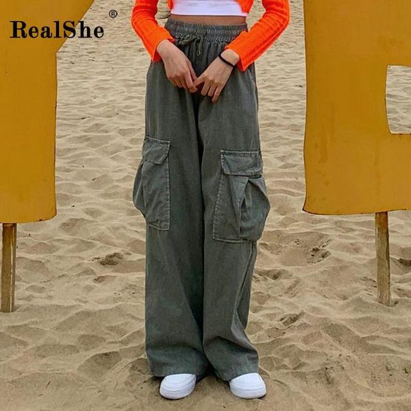 women's pants & capris realshe women cargo 2021 high waist solid pockets wide leg spring casual streetwear full length trousers, Black;white
women's pants & capris realshe women cargo 2021 high waist solid pockets wide leg spring casual streetwear full length trousers, Black;white