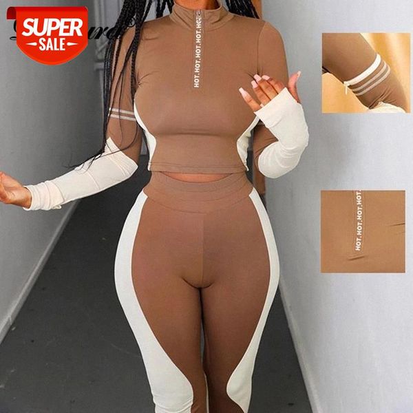 Dulzura Patchwork Women 2 Piece Set Long Sleeve Crop Top Letter Print Zipper High Waist Leggings Skinny Sporty Tracksuit Outfit #UA4L, White
Dulzura Patchwork Women 2 Piece Set Long Sleeve Crop Top Letter Print Zipper High Waist Leggings Skinny Sporty Tracksuit Outfit #UA4L, White