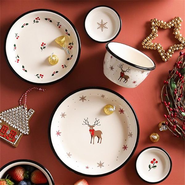 bowls creative retro christmas cutlery household ceramic bowl single dish rice plate
bowls creative retro christmas cutlery household ceramic bowl single dish rice plate