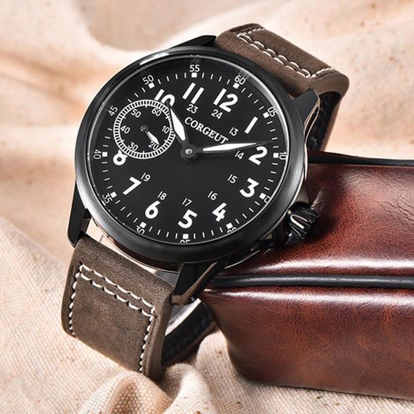 wristwatches corgeut fashion men's watch luminous pointer mechanical sapphire leather strap 2021, Slivery;brown
wristwatches corgeut fashion men's watch luminous pointer mechanical sapphire leather strap 2021, Slivery;brown
