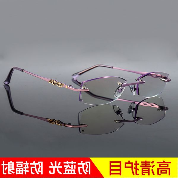 new cut edge frameless blue light proof presbyopic women's fashion business finished glasses, White;black
new cut edge frameless blue light proof presbyopic women's fashion business finished glasses, White;black