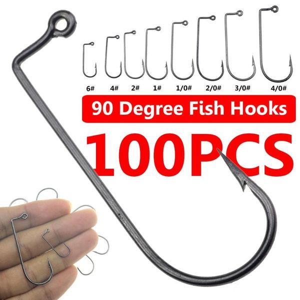 100pcs fishing hooks high carbon steel 90 degree jig fish hooks for outdoor sea ocean fishing tool bait holder
100pcs fishing hooks high carbon steel 90 degree jig fish hooks for outdoor sea ocean fishing tool bait holder