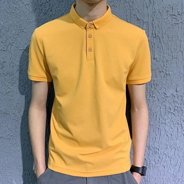 men's polos boys oversized tee yellow shirt summer colorful cotton short sleeve button up collared men sportswear shirts, White;black
men's polos boys oversized tee yellow shirt summer colorful cotton short sleeve button up collared men sportswear shirts, White;black
