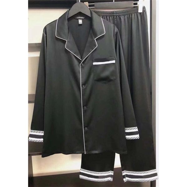 leisure men silk sleepwear spring autumn soft touch pajamas long sleeve trousers satin home wear 2 piece set, Black;brown
leisure men silk sleepwear spring autumn soft touch pajamas long sleeve trousers satin home wear 2 piece set, Black;brown