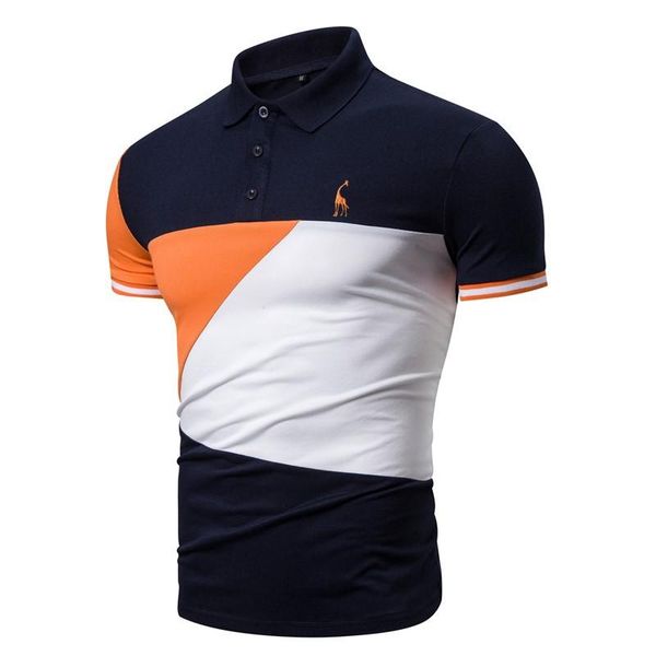 men's polos mens summer shirt casual stitching hit color men fashion giraffe embroidery short sleeve turn down male t-shirt, White;black
men's polos mens summer shirt casual stitching hit color men fashion giraffe embroidery short sleeve turn down male t-shirt, White;black