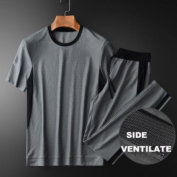 summer grey mens sets (t-shirt+pants) luxury side mesh ventilate t-shirts plus size 4xl elastic waist slim fit man pants, Gray
summer grey mens sets (t-shirt+pants) luxury side mesh ventilate t-shirts plus size 4xl elastic waist slim fit man pants, Gray