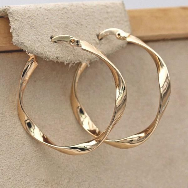 dangle & chandelier classic design big circle hoop earrings for women party personality simple statement fashion jewelry accessories, Silver