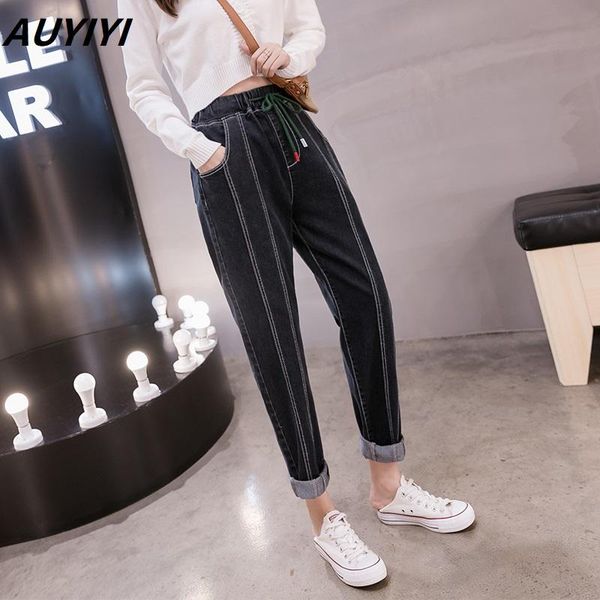 women's jeans auyiyi denim trousers 2021 autumn and winter stripes high waist casual loose fashion harajuku plus size clothing, Blue
women's jeans auyiyi denim trousers 2021 autumn and winter stripes high waist casual loose fashion harajuku plus size clothing, Blue