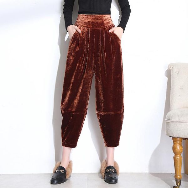 women's pants & capris spring and autumn harlan elastic waist gold velvet loose lantern trousers thick, Black;white
women's pants & capris spring and autumn harlan elastic waist gold velvet loose lantern trousers thick, Black;white