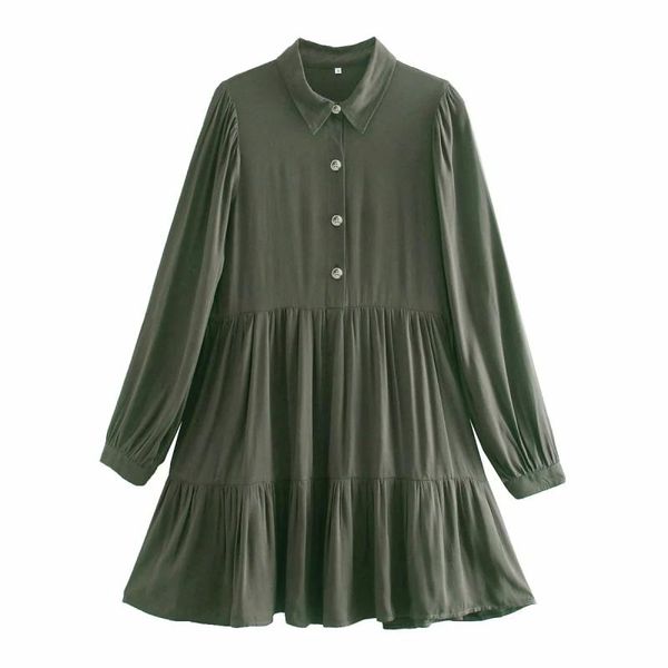 vintage chic buttons pleated hem mini dress women fashion lapel collar long sleeve dresses girls chic vestidos, Black;gray
vintage chic buttons pleated hem mini dress women fashion lapel collar long sleeve dresses girls chic vestidos, Black;gray