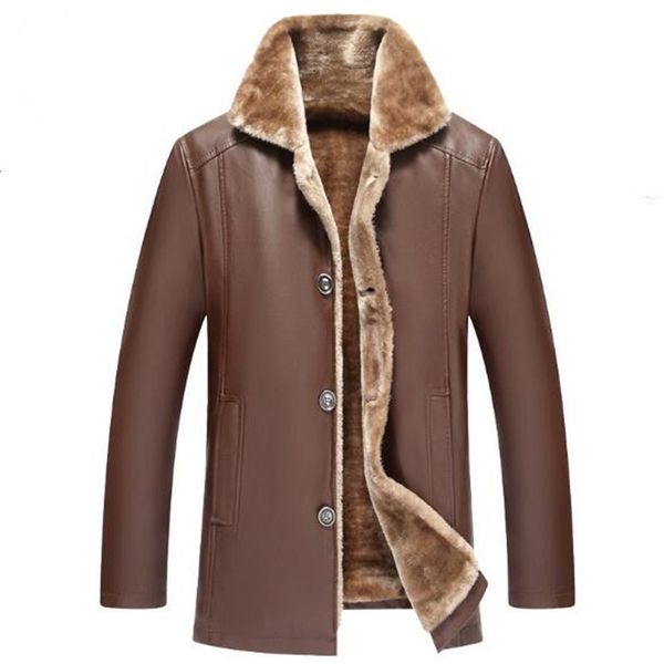 winter new warm skin and fur men's leather overcoat middle-aged elderly leisure thickening jacket ardb, Black
winter new warm skin and fur men's leather overcoat middle-aged elderly leisure thickening jacket ardb, Black