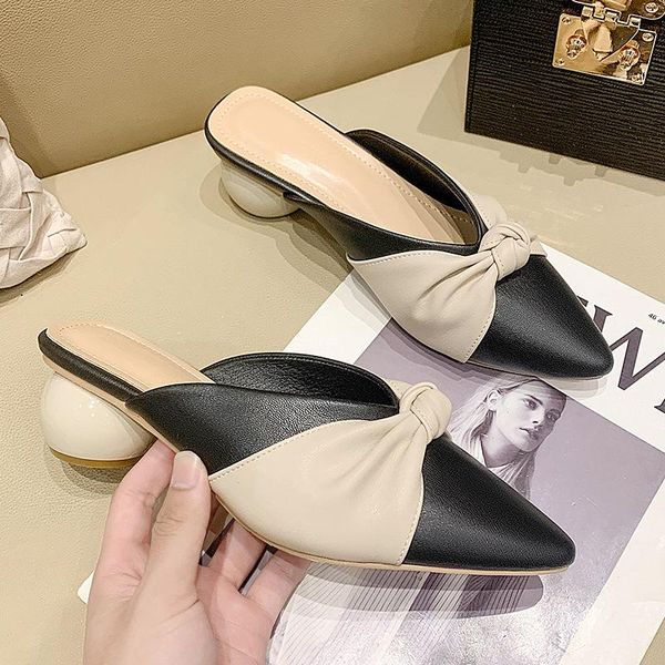 slippers black apricot round heel women slipper bow-knot pointed toe slip on mules shoes low 4cm ladies slides outdoor snada
slippers black apricot round heel women slipper bow-knot pointed toe slip on mules shoes low 4cm ladies slides outdoor snada