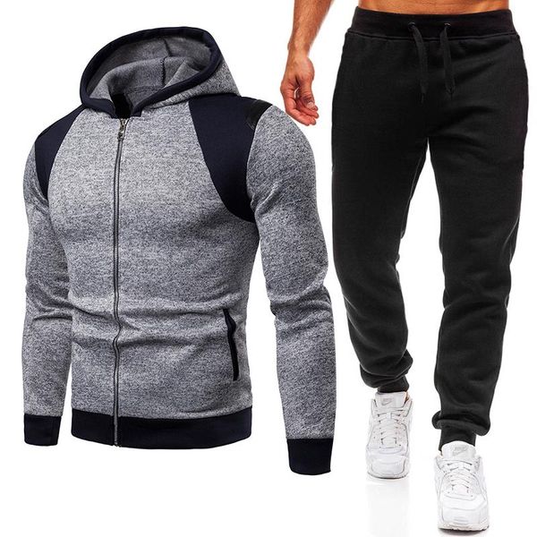 men's tracksuits mens tracksuit two-piece sets splicing set sportswear hooded track suit male sweatshirt sweatpants fashion street, Gray
men's tracksuits mens tracksuit two-piece sets splicing set sportswear hooded track suit male sweatshirt sweatpants fashion street, Gray