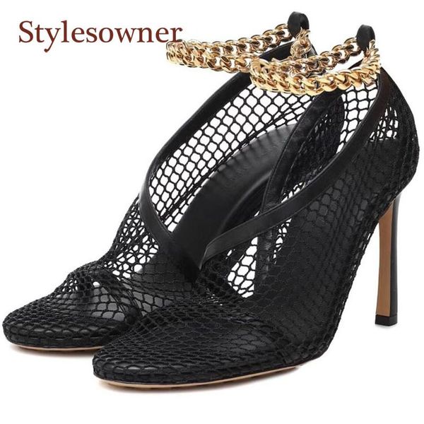 pointed -toe hollow metal chain high-heel woman pumps fashion breathable gladiator party balck sandals 2021 large size 45, Black
pointed -toe hollow metal chain high-heel woman pumps fashion breathable gladiator party balck sandals 2021 large size 45, Black