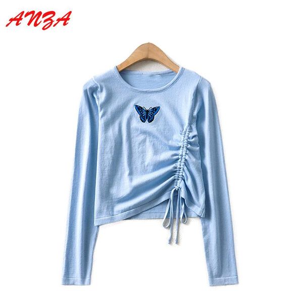 women's sweaters anza women autumn basic sweater with butterfly print long sleeve knitted pullover femme white slim bottoming shirt, White;black
women's sweaters anza women autumn basic sweater with butterfly print long sleeve knitted pullover femme white slim bottoming shirt, White;black
