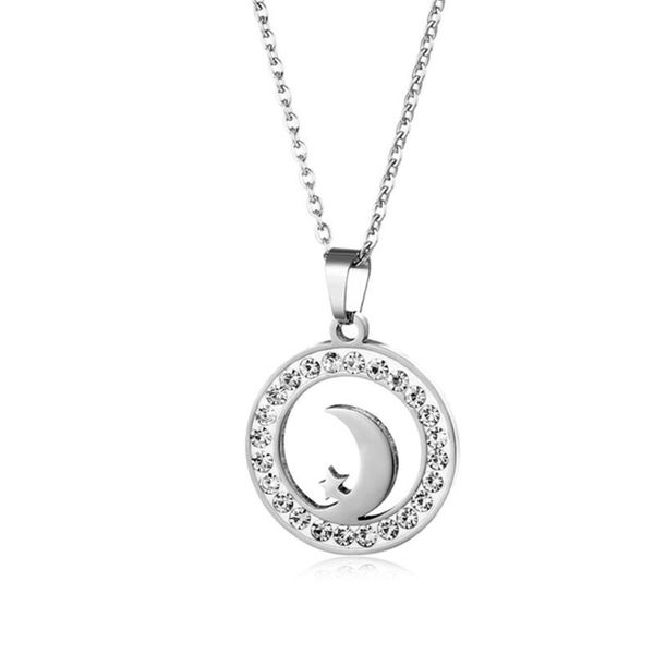 pendant necklaces stainless steel star and moon necklace crystal rhinestone for women wedding valentine's day gifts, Silver
pendant necklaces stainless steel star and moon necklace crystal rhinestone for women wedding valentine's day gifts, Silver