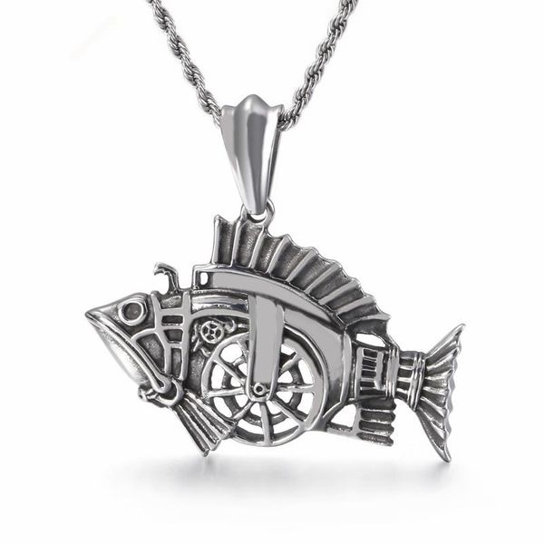 pendant necklaces punk gothic stainless steel chain jewelry necklace for men charms statement animal fish homme collier, Silver
pendant necklaces punk gothic stainless steel chain jewelry necklace for men charms statement animal fish homme collier, Silver