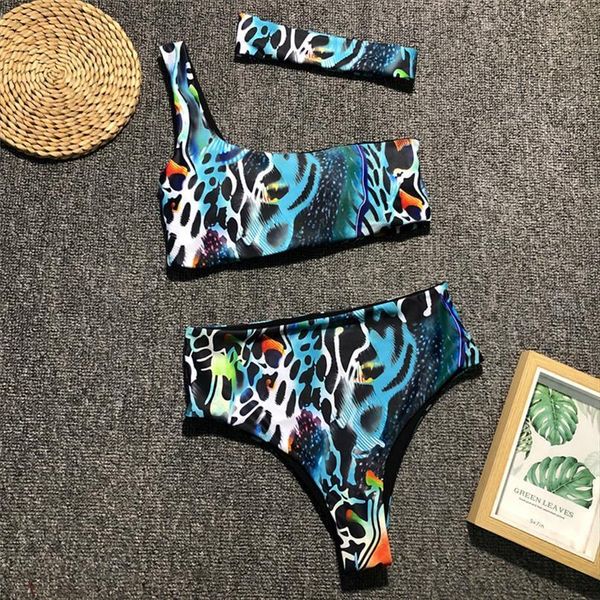 High Waist Bikini Set Womens Swimwears One Shoulder Bandeau Sexy Print Thong Women Swimwear 3 Pieces Bather Bathing Suit, White;black
High Waist Bikini Set Womens Swimwears One Shoulder Bandeau Sexy Print Thong Women Swimwear 3 Pieces Bather Bathing Suit, White;black