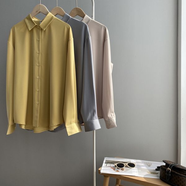 2021 new mooirue spring women satin blouse long sleeve yellow blue beige casual shirts 8yms, White
2021 new mooirue spring women satin blouse long sleeve yellow blue beige casual shirts 8yms, White