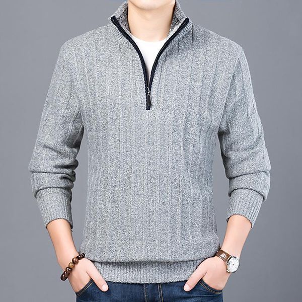 men's sweaters winter sweater casual pullover mens warm man slim stand collar knitted pullovers male coats half zip, White;black
men's sweaters winter sweater casual pullover mens warm man slim stand collar knitted pullovers male coats half zip, White;black