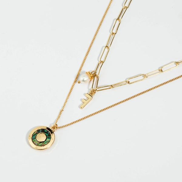 chains alloy women's necklace natural freshwater pearl shell letter multi-layer pendant jewelry, Silver
chains alloy women's necklace natural freshwater pearl shell letter multi-layer pendant jewelry, Silver