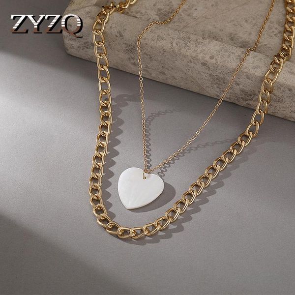 chains zyzq elegant multi-layer gold color heart necklaces for women water wave choker fashion jewelry, Silver
chains zyzq elegant multi-layer gold color heart necklaces for women water wave choker fashion jewelry, Silver