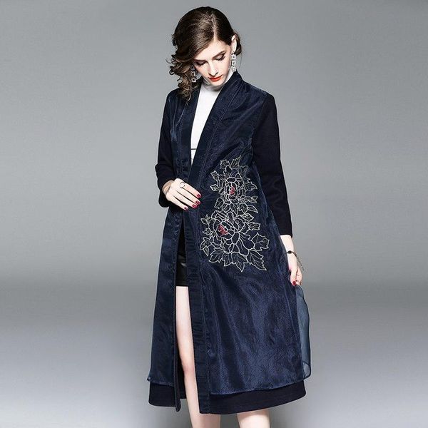 women's trench coats organza embroidery floral long coat women winter elegant mid_age mother v neck cardigan female 2021, Tan;black
women's trench coats organza embroidery floral long coat women winter elegant mid_age mother v neck cardigan female 2021, Tan;black