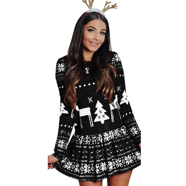 casual dresses women christmas long sleeve dress cartoon print classic round neck a line version festive clothing for xmas party, Black;gray
casual dresses women christmas long sleeve dress cartoon print classic round neck a line version festive clothing for xmas party, Black;gray