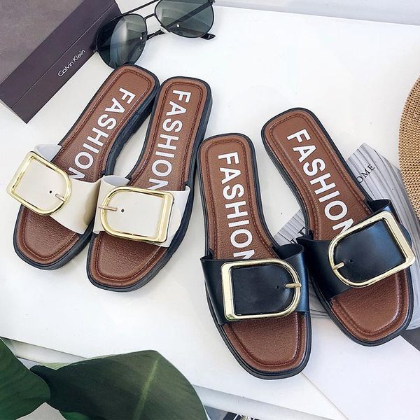 slippers weibate 2021 summer women's shoes square buckle outer flat sandals wild fashion outdoor beach, Black
slippers weibate 2021 summer women's shoes square buckle outer flat sandals wild fashion outdoor beach, Black