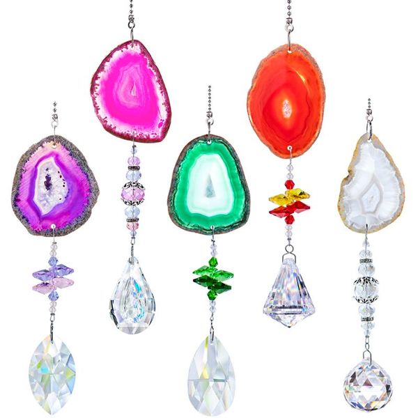 h&d crystal with agate slices wind chimes colorful crystal pendants suncatcher prisms hanging ornament decor for window home
h&d crystal with agate slices wind chimes colorful crystal pendants suncatcher prisms hanging ornament decor for window home