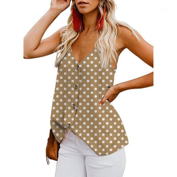 women's t-shirt casual polka dot print shorts sleeveless button up spaghetti strap summer solid female street women tees y, White
women's t-shirt casual polka dot print shorts sleeveless button up spaghetti strap summer solid female street women tees y, White