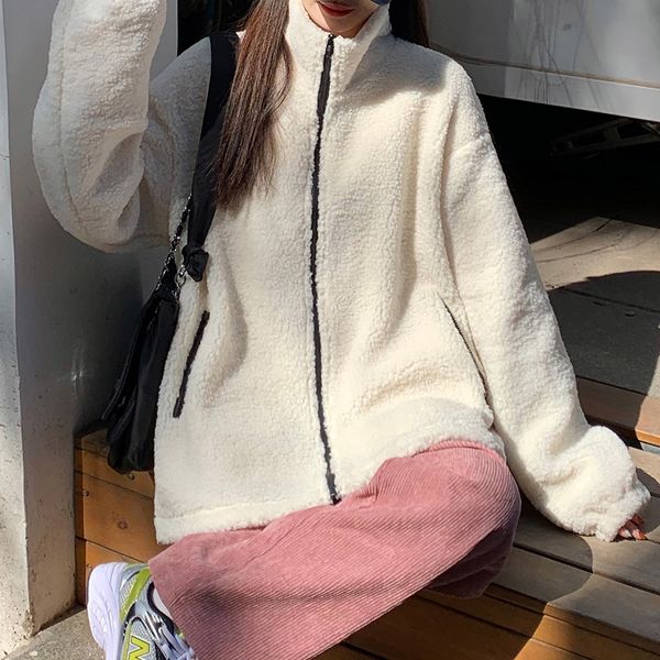 new 2021 version of japanese fashion winter jacket, each matching imitation lamb wool long coat f ff52, Black;brown
new 2021 version of japanese fashion winter jacket, each matching imitation lamb wool long coat f ff52, Black;brown