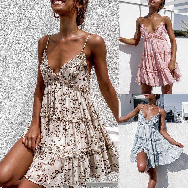 women's dress fashion casual print v-neck suspender sleeveless lace open back dress beach vestidos sundress, Black;gray 
women's dress fashion casual print v-neck suspender sleeveless lace open back dress beach vestidos sundress, Black;gray