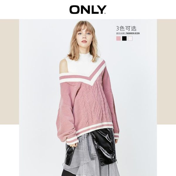 women's sweaters only fall 2021 loose two-piece sweater knitted woman | 119313538, White;black
women's sweaters only fall 2021 loose two-piece sweater knitted woman | 119313538, White;black