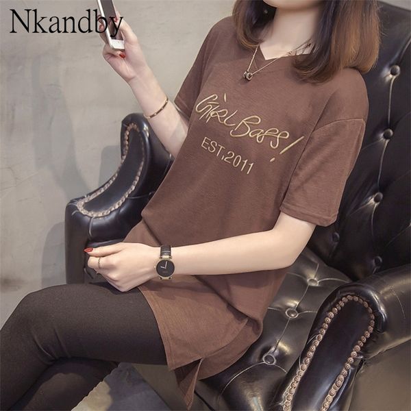 plus size bamboo cotton women summer casual loose v neck short sleeve long t-shirts femme oversized split embroidery tshirt 210315, White
plus size bamboo cotton women summer casual loose v neck short sleeve long t-shirts femme oversized split embroidery tshirt 210315, White