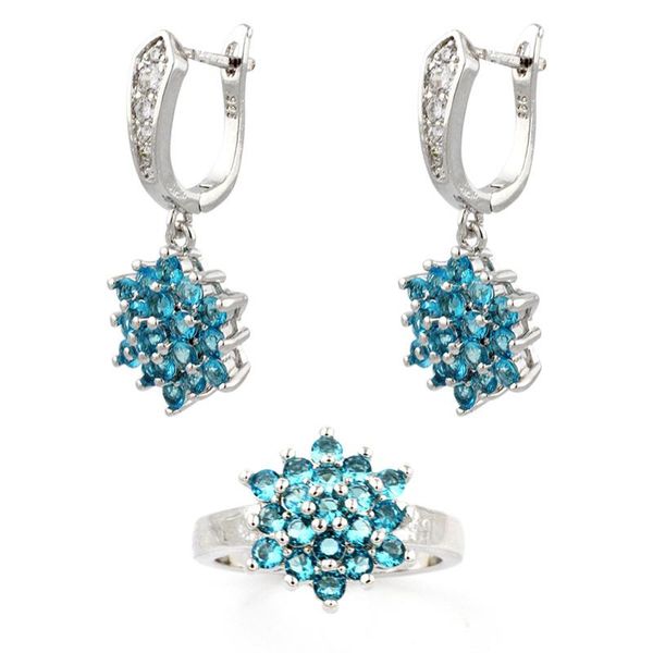 pretty women jewelry sets silver color dreamy blue floral style earrings & ring 7.5# hermosa designers
pretty women jewelry sets silver color dreamy blue floral style earrings & ring 7.5# hermosa designers