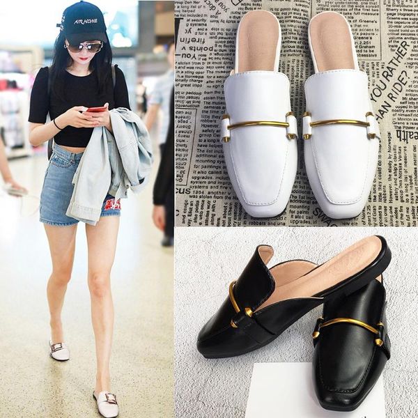 slippers glitter metal decoration mules square toe outdoor star zapatos de mujer flat heel slingbacks big size women summer leather shoes, Black
slippers glitter metal decoration mules square toe outdoor star zapatos de mujer flat heel slingbacks big size women summer leather shoes, Black