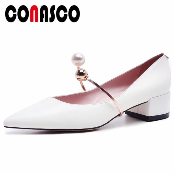 dress shoes conasco 2021 fashion pointed toe square heels women pumps pearl decoration genuine leather single office woman, Black
dress shoes conasco 2021 fashion pointed toe square heels women pumps pearl decoration genuine leather single office woman, Black