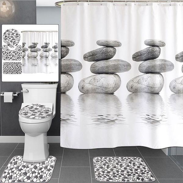 shower curtains cobblestone pattern waterproof bathroom curtain toilet cover bath mat non-slip rug set accessories with 12 hook
shower curtains cobblestone pattern waterproof bathroom curtain toilet cover bath mat non-slip rug set accessories with 12 hook