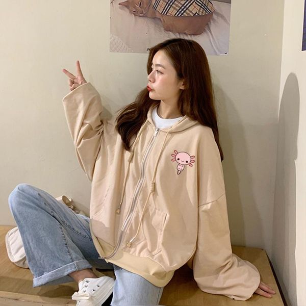 women's hoodies & sweatshirts cartoon women hooded sweatshirt fun animal female long sleeve cotton loose casual zipper pockets thin coa, Black
women's hoodies & sweatshirts cartoon women hooded sweatshirt fun animal female long sleeve cotton loose casual zipper pockets thin coa, Black
