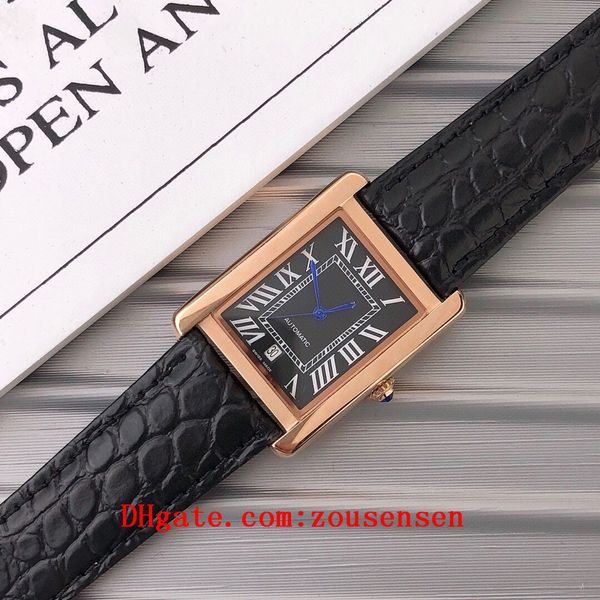 2020 classic tank men watches joker leather wristwatches 316l stainless steel square mens watch d3154