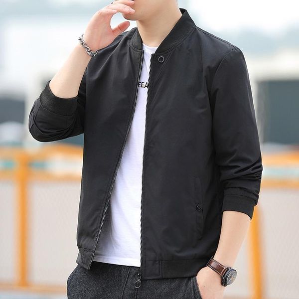 men's jackets jacket zipper cardigan baseball collar solid color clothing motorcycle spring autumn male windbreaker british style coat, Black;brown
men's jackets jacket zipper cardigan baseball collar solid color clothing motorcycle spring autumn male windbreaker british style coat, Black;brown