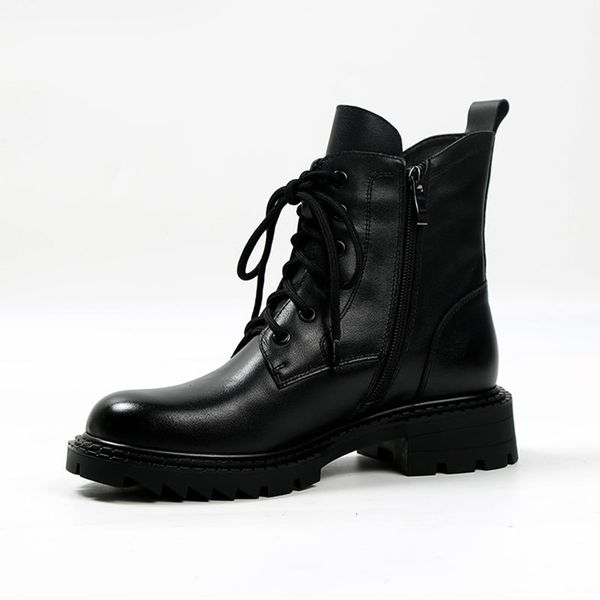 boots mordoan - women's cowhide boots with lace and round head, platform boots, autumn winter bjyk, Black
boots mordoan - women's cowhide boots with lace and round head, platform boots, autumn winter bjyk, Black